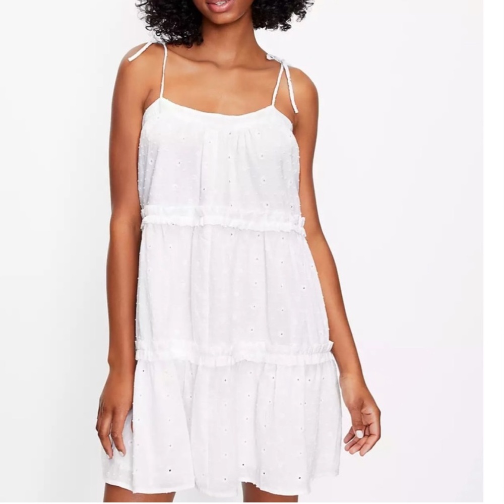 LOFT tiered, eyelet dress